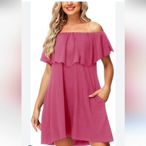 Vibrant Pink Dress with Ruffle Detail